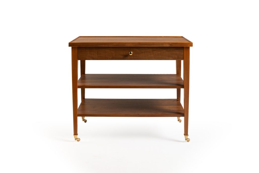 BW3399 Transitional Console with drawer and casters 36"w x 22"d x 30"h. Shown in Bleached Walnut. Contact BW for custom sizes
