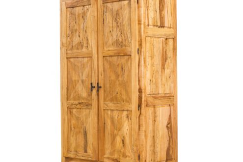 BW8078 3D Door Armoire 55"w x 27.25"d x 90"h. Shown in Spalted Maple with an oiled and waxed finish. Contact BW for custom sizes