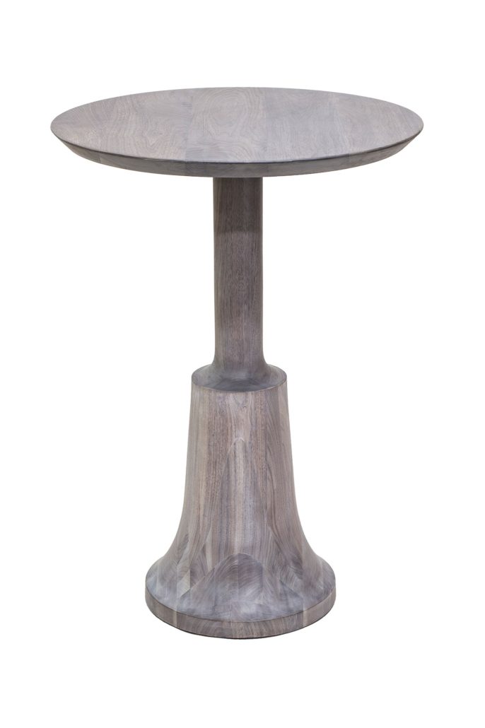BW3316-PT Transitional Pub Table 30"dia x 42"h. Shown in Walnut with Charcoal Grey Stain. Contact BW for custom sizes