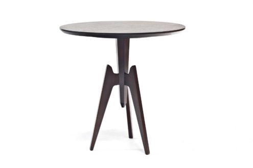 BW3343-R Sci-Fi End Table 28"dia x 28"h. Shown in Honduran Mahogany with a Latte finish. Contact BW for custom sizes