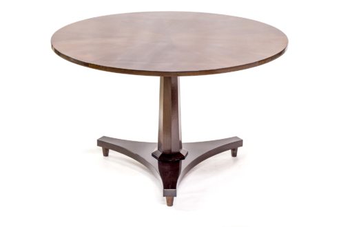 BW5348 Modern Pedestal Dining Table 50"dia x 30"h. Shown in Quartersawn Walnut with a Custom Finish. Contact BW for custom sizes