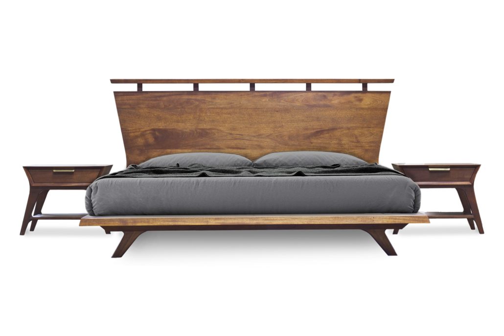 BW6120 Modern Bed Frame 85"w x 25"d x 45h. Shown in Mahogany with an Oiled and Waxed finish. Contact BW for custom sizes