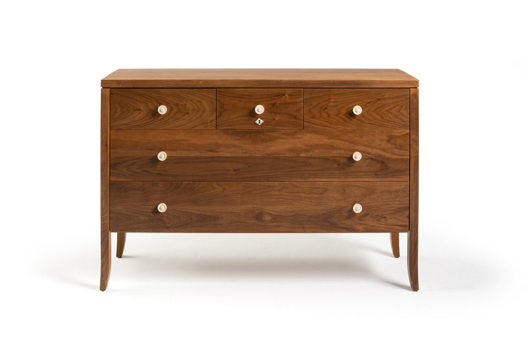BW6574 Transitional Dresser 54"w x 18"d x 36"h. Shown in Walnut with a custom finish. Contact BW for custom sizes