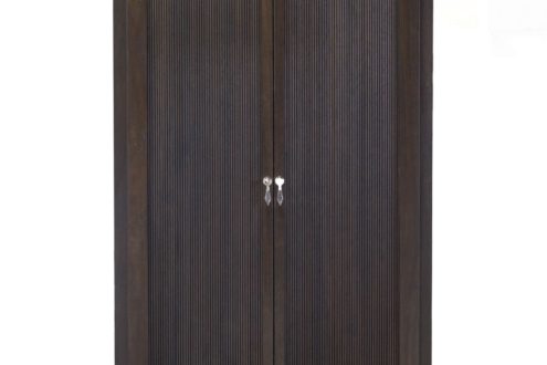 BW8127 Transitional Two Door Armoire 36"w x 19"d x 76"h. Shown in Walnut with a Regal Brown Finish. Contact BW for custom sizes